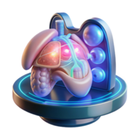 3D Model Human Respiratory System with Lungs, Bronchi, and Alveoli png