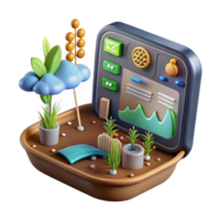 Digital Garden UI Design with Nature Elements png