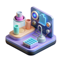 Isometric 3D Render of a Futuristic Device png