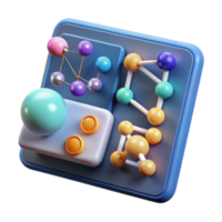Abstract 3D Colorful Network Structure png