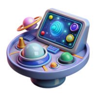 Cosmic Control Panel 3D Render of Futuristic Spacecraft Interface png