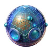 Abstract Sphere Geometric Network, 3D Render png