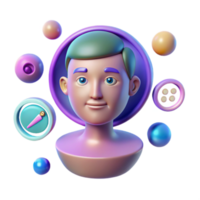 3D Avatar Digital Persona, User Interface, Graphic Design, Character Modeling, Virtual World, Online Identity, Cartoon Style, 3D Rendering, Animation, Visual Effects png