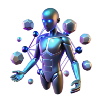 Cybernetic Anatomy Digital Humanoid and Geometric Forms png