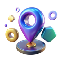 3D Location Pin Navigation App Icon Design png