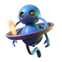 Cosmic Robot 3D Render of a Futuristic Being png