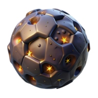 Glowing Hexagonal Sphere Abstract 3D Render png