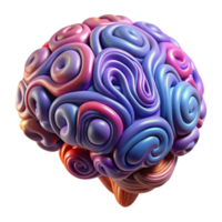 Abstract Brain Colorful 3D Render of Neurological Pathways png