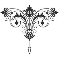 A black and white design of a floral design vector