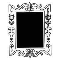 A black and white drawing of a frame with a black border vector