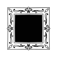 A black and white drawing of a square frame vector