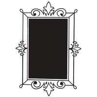 A black and white drawing of a frame with a black board vector