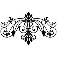 A black and white design with ornate scrollwork vector