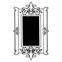 A black and white drawing of a frame with a black board vector