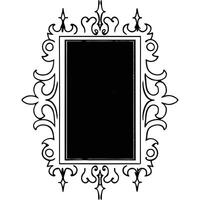 A black and white drawing of a frame with ornate design vector