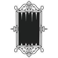 A black and white illustration of a frame vector