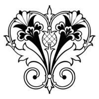 A black and white design with a heart vector