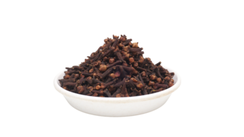 A Bunch of Dried Cloves Spice on Bowl on Transparent Background png