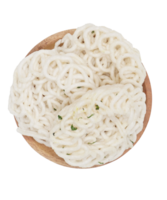 Top View of Indonesian Deep Fried Crackers or Kerupuk on Wooden Plate on Transparent Background png