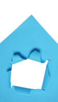 Damaged Blue Paper Sheet on Transparent Background png