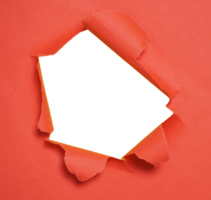 Torn Red Paper with Hole on Transparent Background png
