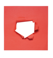 Torn Hole in The Middle of Red Paper on Transparent Background png