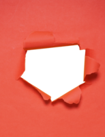 Irregular Hole in Torn Red Paper on Transparent Background png