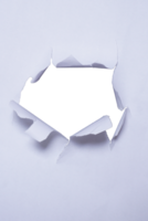 Hole in Middle of White Paper on Transparent Background png