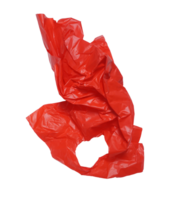 Crumpled Red Plastic Bag on Transparent Background png