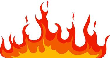 Burning brightly, vibrant red and orange cartoon fire flames dance against a clean white background, creating an energetic and captivating visual effect full of warmth and power vector
