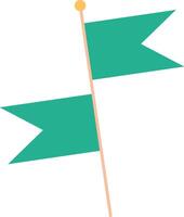 Retro illustration featuring two green flags on a pole, evoking a nostalgic circus and carnival theme. Perfect for festival invitations, event posters, and vintage design projects vector