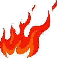 Vibrant red and orange cartoon flames burning brightly, creating a dynamic fireball and bonfire, showcased as an isolated illustration on a clean white background vector