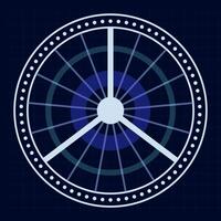 Futuristic hud interface showing a circular technological hologram loading, diagnostic display with digital infographic ui elements background illustration vector