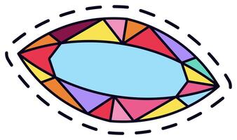 Colorful geometric gemstone design featuring a variety of vibrant shapes and hues. The intricate pattern showcases a combination of triangles and polygons, creating a striking visual effect vector