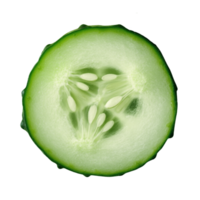 A cross section of a cucumber against a transparent background. png