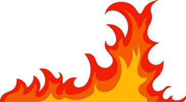 Red and orange cartoon flames burning with a wildfire effect create a vibrant and dynamic visual against a white background, capturing the intense energy and heat of fire vector