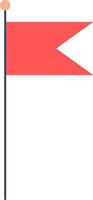 Red flag waving on white background representing important information, such as a warning, signal, or symbol, in a minimalist and informative design vector