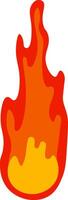 Red and orange flames rising from a cartoon fireball, creating a vibrant and energetic depiction of fire, suitable for various design projects related to heat, energy, or combustion vector