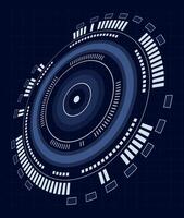 Futuristic hud interface showing a loading diagnostic display with digital infographic ui elements on a dark technological background, perfect for technology and innovation related projects vector