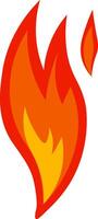 Red and orange cartoon fire flames burning brightly create a vibrant, energetic visual. The stylized design captures the essence of heat and power, evoking feelings of warmth and intensity vector