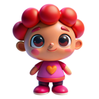 Adorable 3D Render of a Happy Cartoon Child png