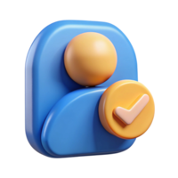 3D Render of Approved User Profile Icon png