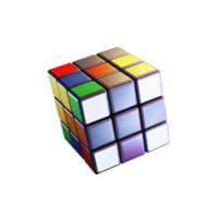 Vibrant 3D Render of a Solved Rubik's Cube Puzzle png