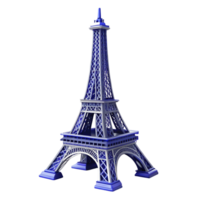 3D Render of a Blue Eiffel Tower Model png
