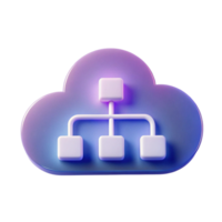 3D Render of Cloud Computing Network Hierarchy png