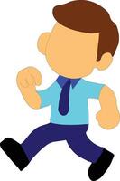 a boy character running position student cute boy smart boy vector