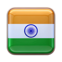 Glossy Square Button Featuring the Indian Flag png