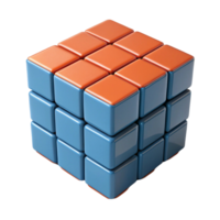 Abstract 3D Render of a Partially Solved Rubik's png