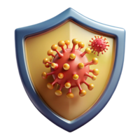 3D Render of a Protective Shield with Coronavirus png