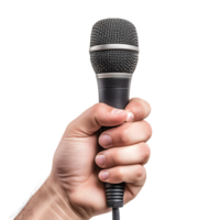 Hand Holding a Microphone Ready for Performance png